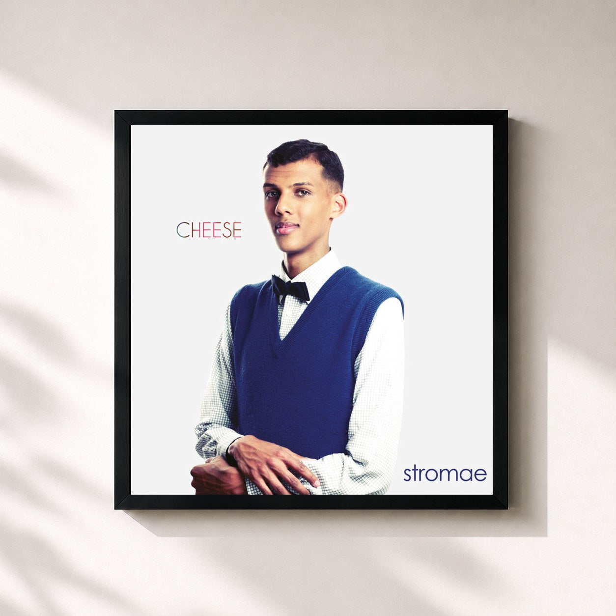 #noir Cheese di Stromae in stampa quadrata incorniciata, cornice nera 32x32 cm
