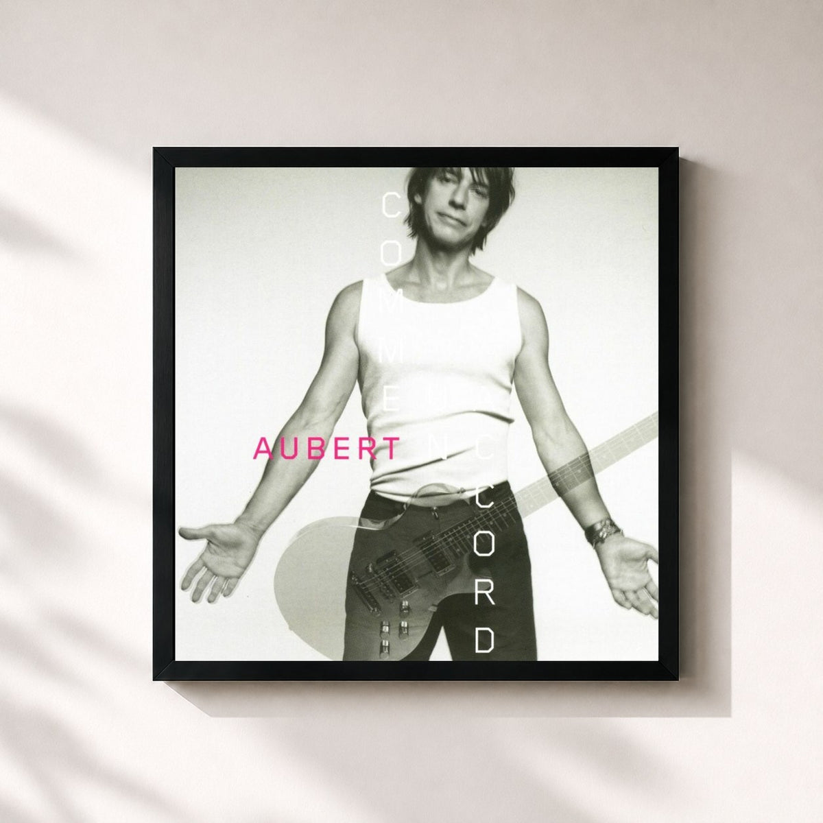 #noir comme un accord by Jean-Louis Aubert as a square framed art print, black 32x32 cm frame
