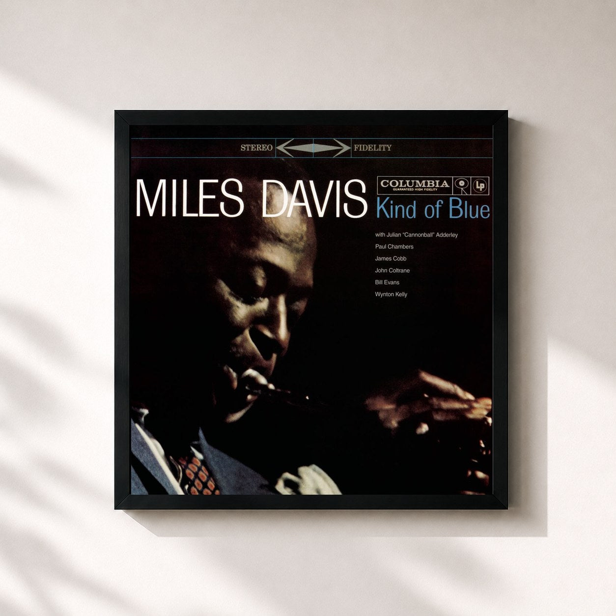 #noir Kind Of Blue (Legacy Edition) by Miles Davis as a square framed art print, black 32x32 cm frame