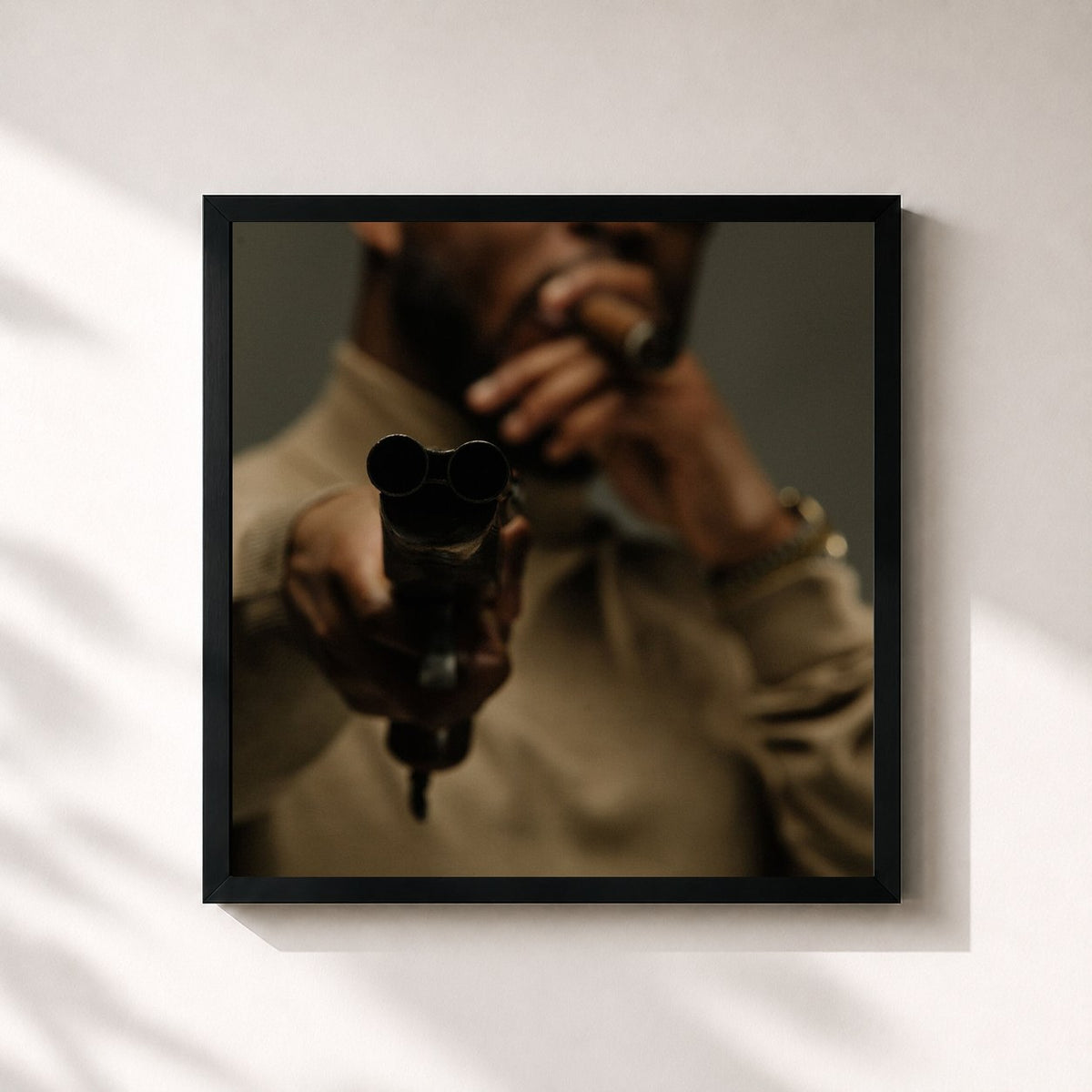 #noir Tableau carré de l'album Trop tôt pour mourir de Dosseh, cadre noir 32x32 cm