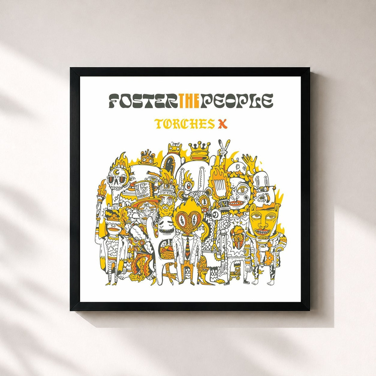 #noir Torches X (Deluxe Edition) by Foster the People as a square framed art print, black 32x32 cm frame