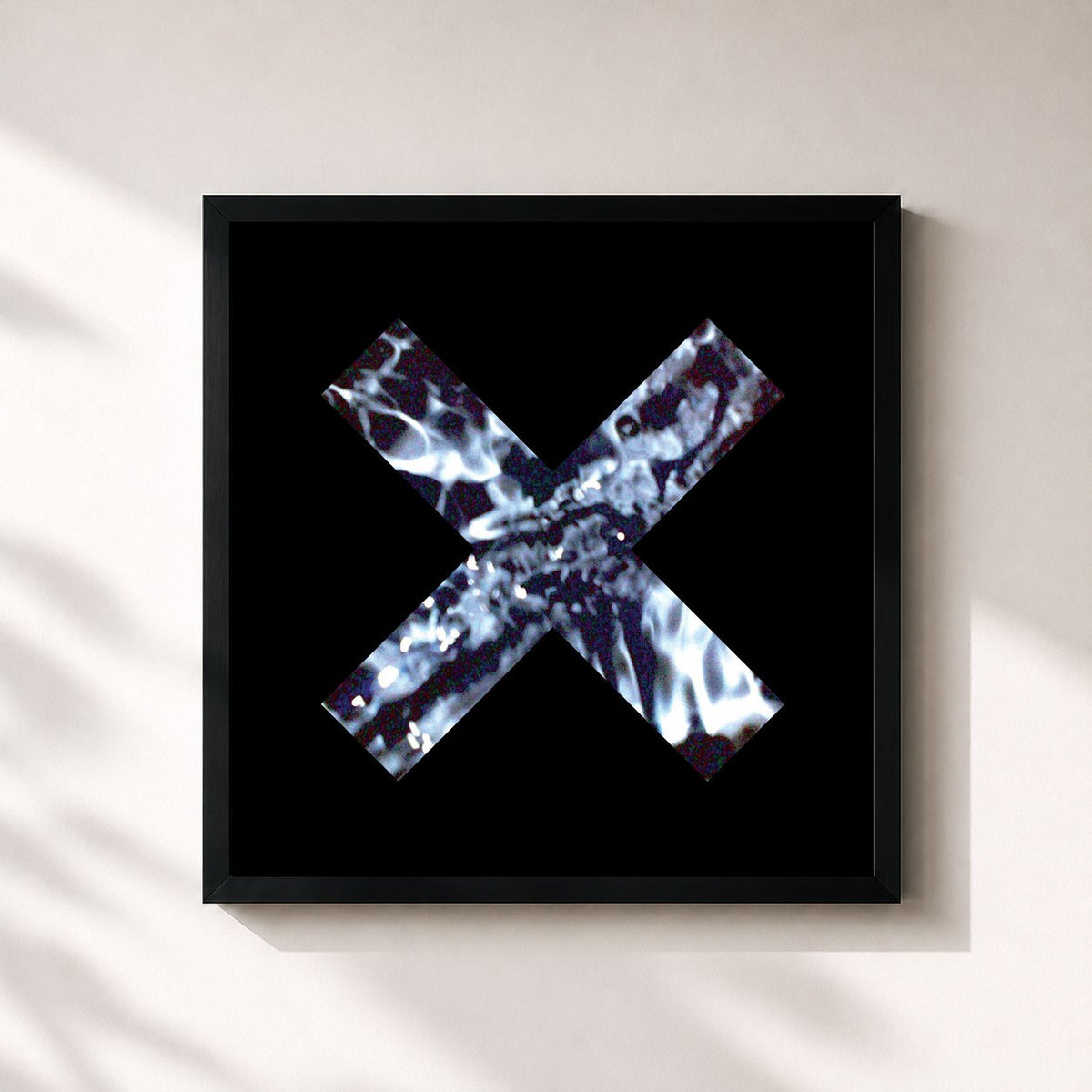 #noir Tableau carré de l'album Basic Space (Remixes) de The xx, cadre noir 32x32 cm