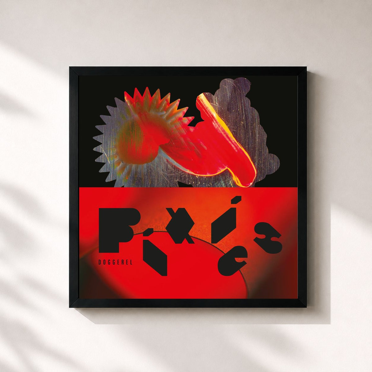 #noir Tableau carré de l'album Doggerel de Pixies, cadre noir 32x32 cm