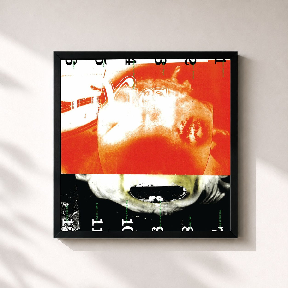 #noir Tableau carré de l'album Head Carrier de Pixies, cadre noir 32x32 cm