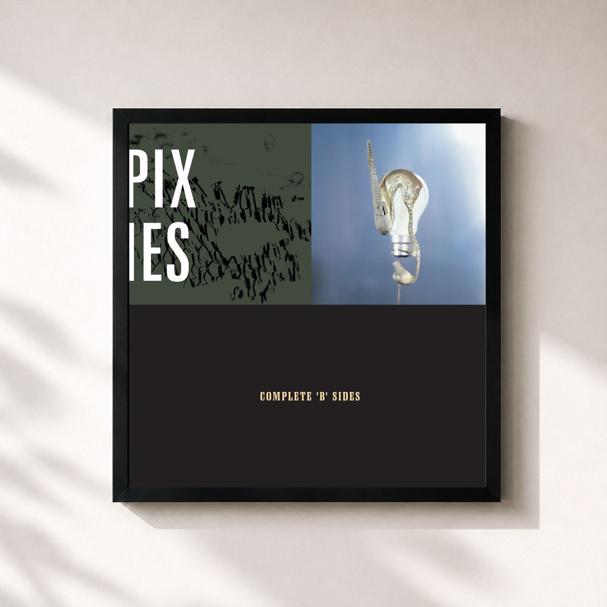 #noir Tableau carré de l'album Complete B Sides de Pixies, cadre noir 32x32 cm
