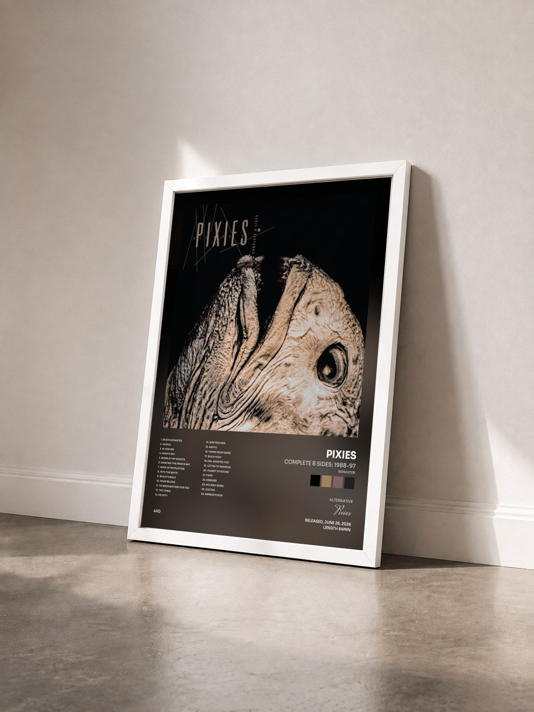 #blanc Tableau de l'album Complete B Sides: 1988-97 (Remaster) de Pixies vu de trois quarts, cadre blanc