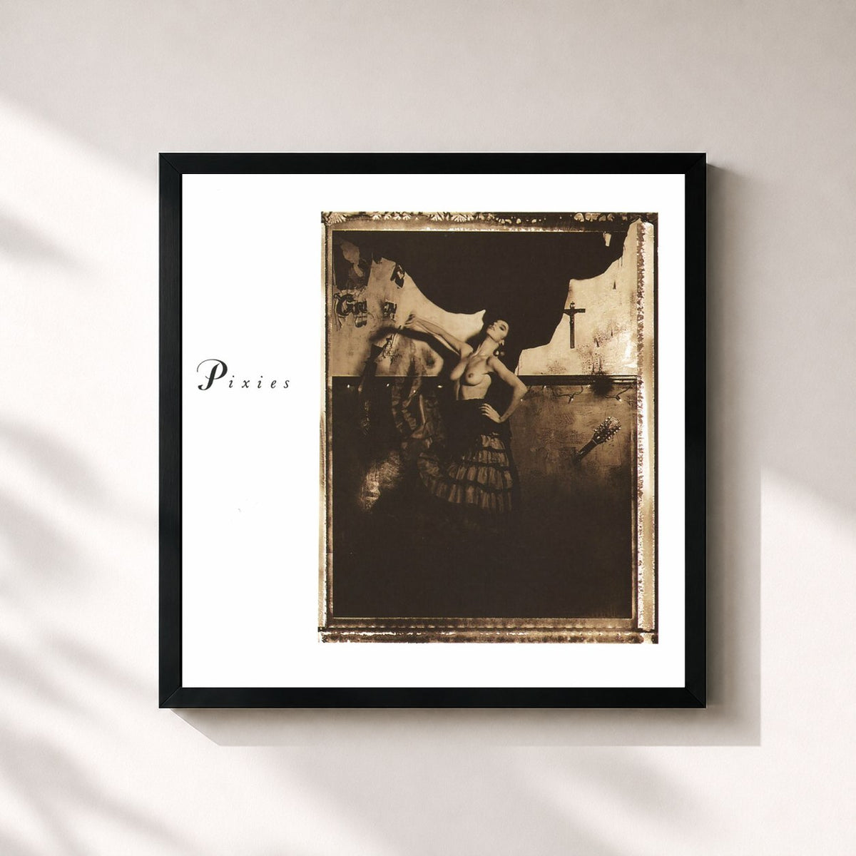 #noir Tableau carré de l'album Surfer Rosa (2007 Remaster) de Pixies, cadre noir 32x32 cm