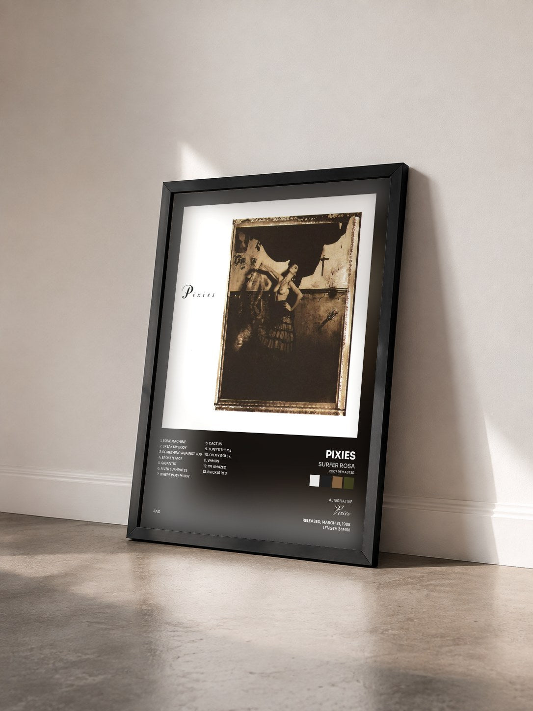 #noir Tableau de l'album Surfer Rosa (2007 Remaster) de Pixies vu de trois quarts, cadre noir