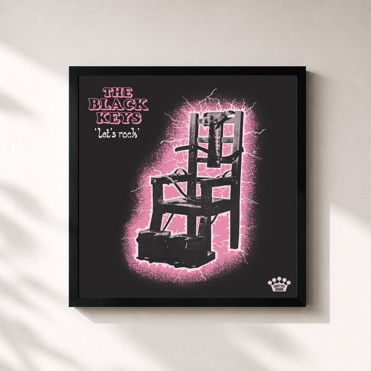 #noir Tableau carré de l'album "Let's Rock" de The Black Keys, cadre noir 32x32 cm