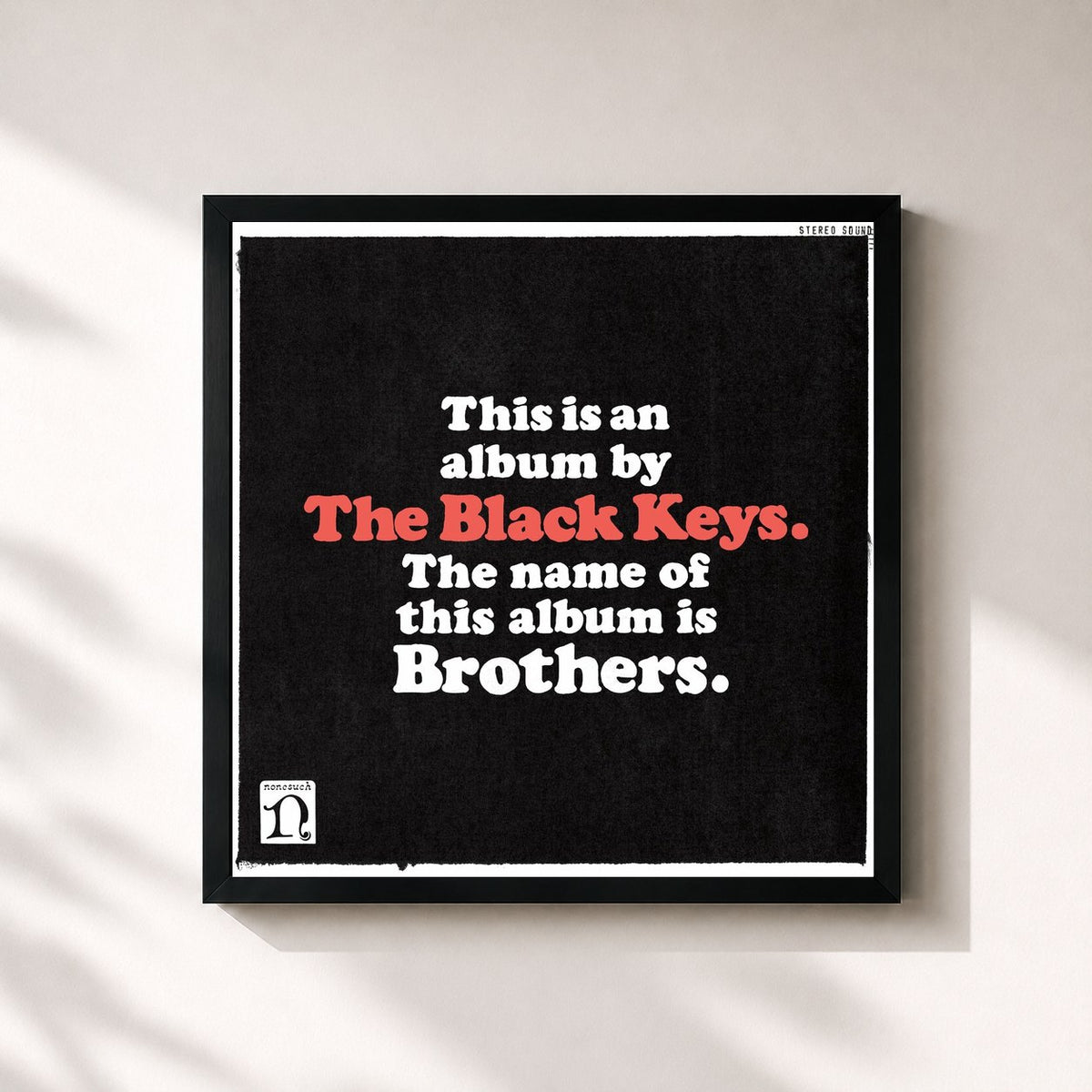 #noir Tableau carré de l'album Brothers (Deluxe Remastered Anniversary Edition) de The Black Keys, cadre noir 32x32 cm