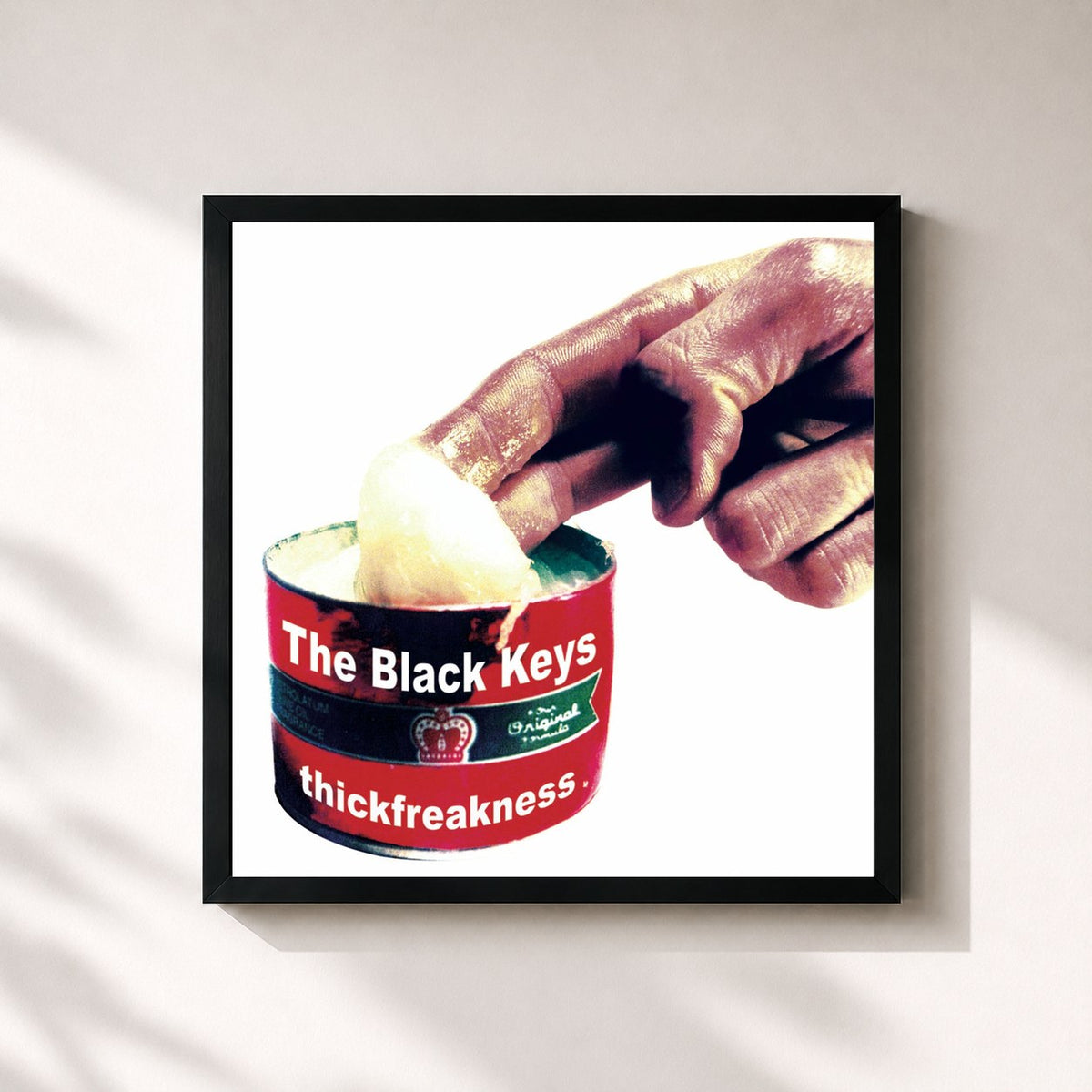 #noir Tableau carré de l'album Thickfreakness de The Black Keys, cadre noir 32x32 cm