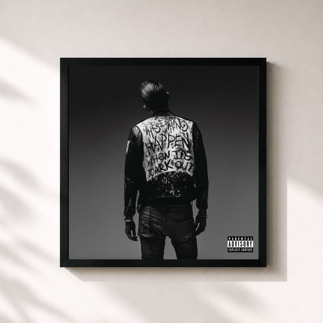#noir When It's Dark Out de G-Eazy en lámina cuadrada enmarcada, marco negro de 32x32 cm