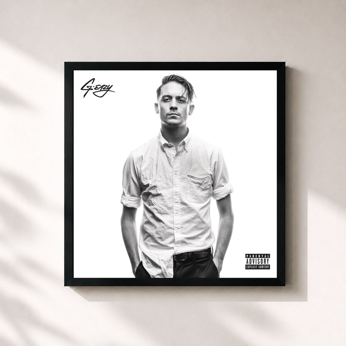 #noir These Things Happen de G-Eazy en lámina cuadrada enmarcada, marco negro de 32x32 cm