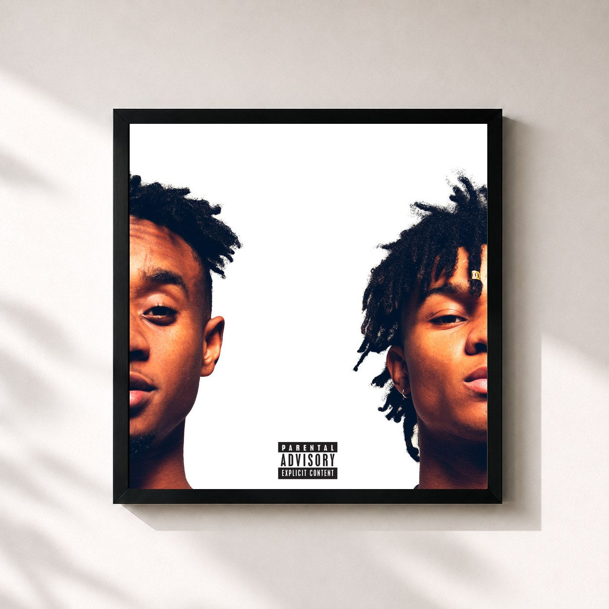 #noir Tableau carré de l'album SremmLife de Rae Sremmurd, cadre noir 32x32 cm