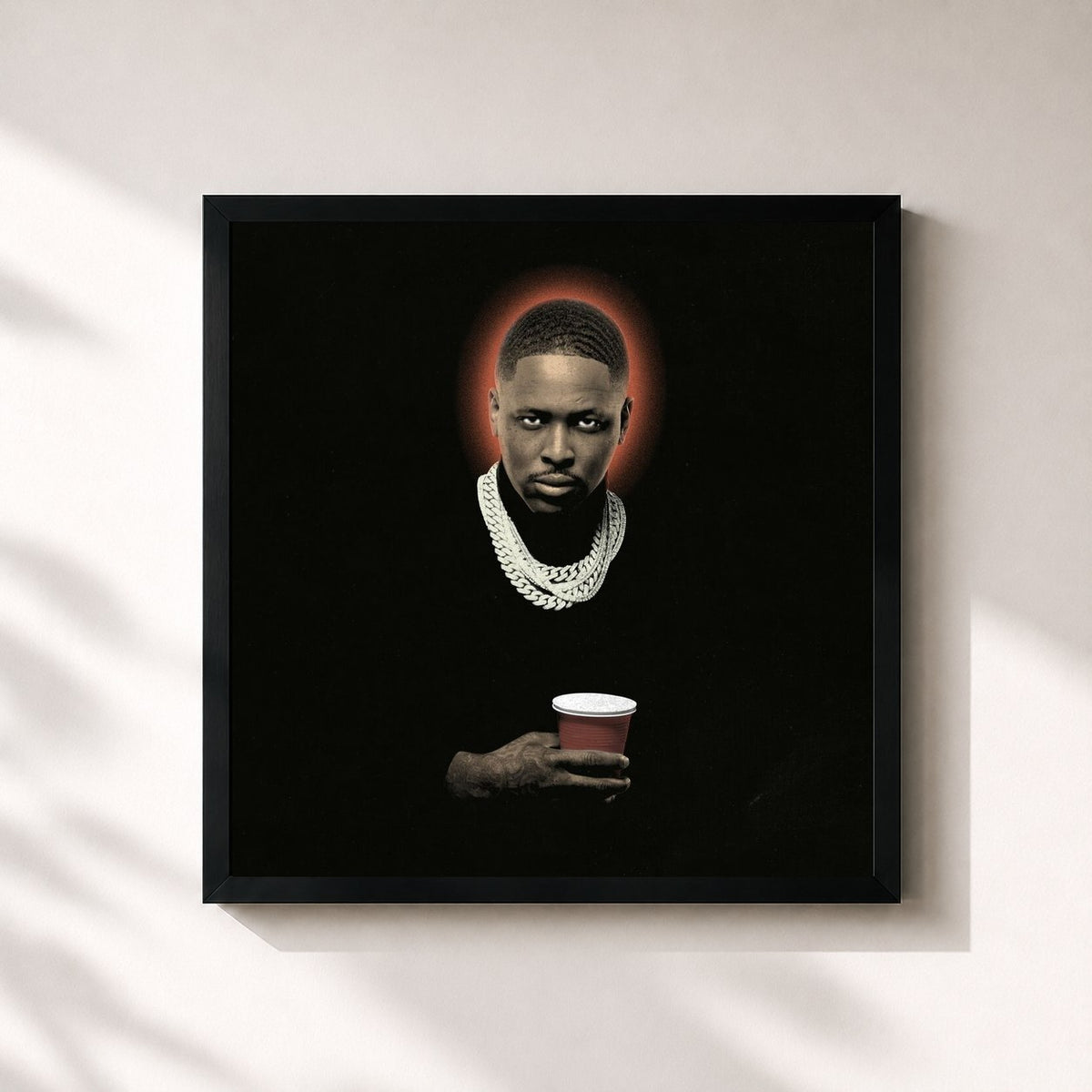 #noir Tableau carré de l'album I GOT ISSUES de YG, cadre noir 32x32 cm