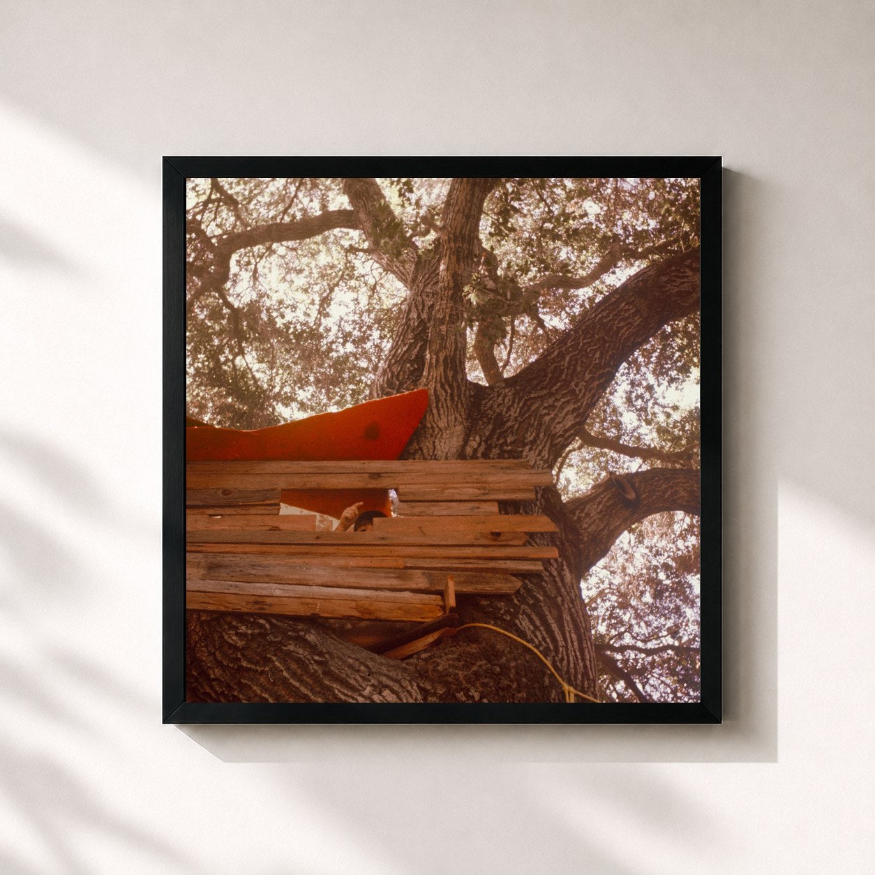 #noir Tableau carré de l'album Waiting to Spill de The Backseat Lovers, cadre noir 32x32 cm