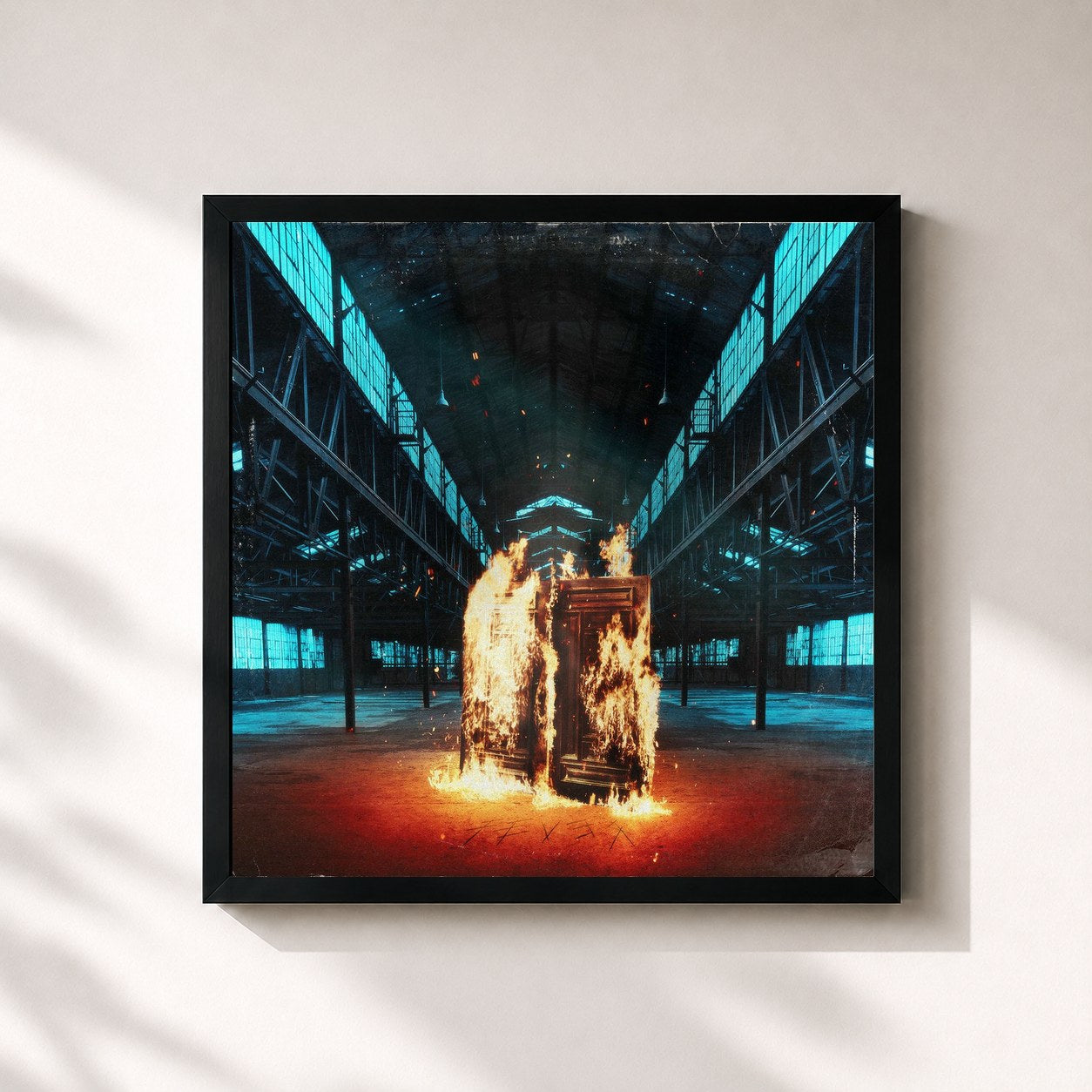 #noir Tableau carré de l'album fever de Against The Current, cadre noir 32x32 cm