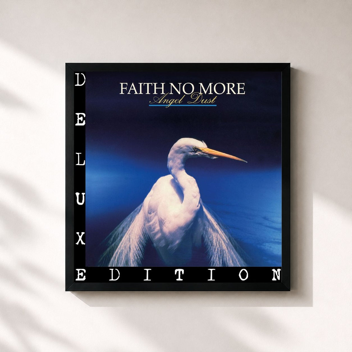 #noir Tableau carré de l'album Angel Dust (Deluxe Edition) de Faith No More, cadre noir 32x32 cm