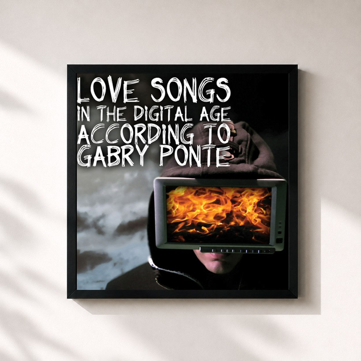 #noir Tableau carré de l'album Love Songs in the Digital Age according to: de Gabry Ponte, cadre noir 32x32 cm