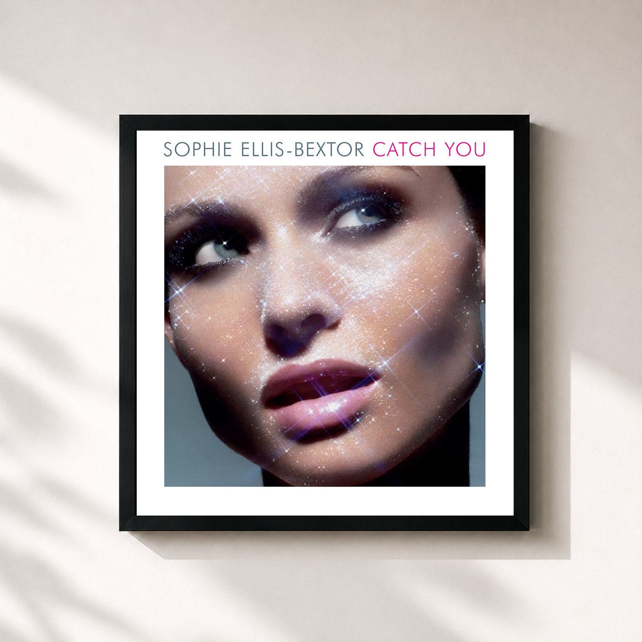 #noir Tableau carré de l'album Catch You de Sophie Ellis-Bextor, cadre noir 32x32 cm
