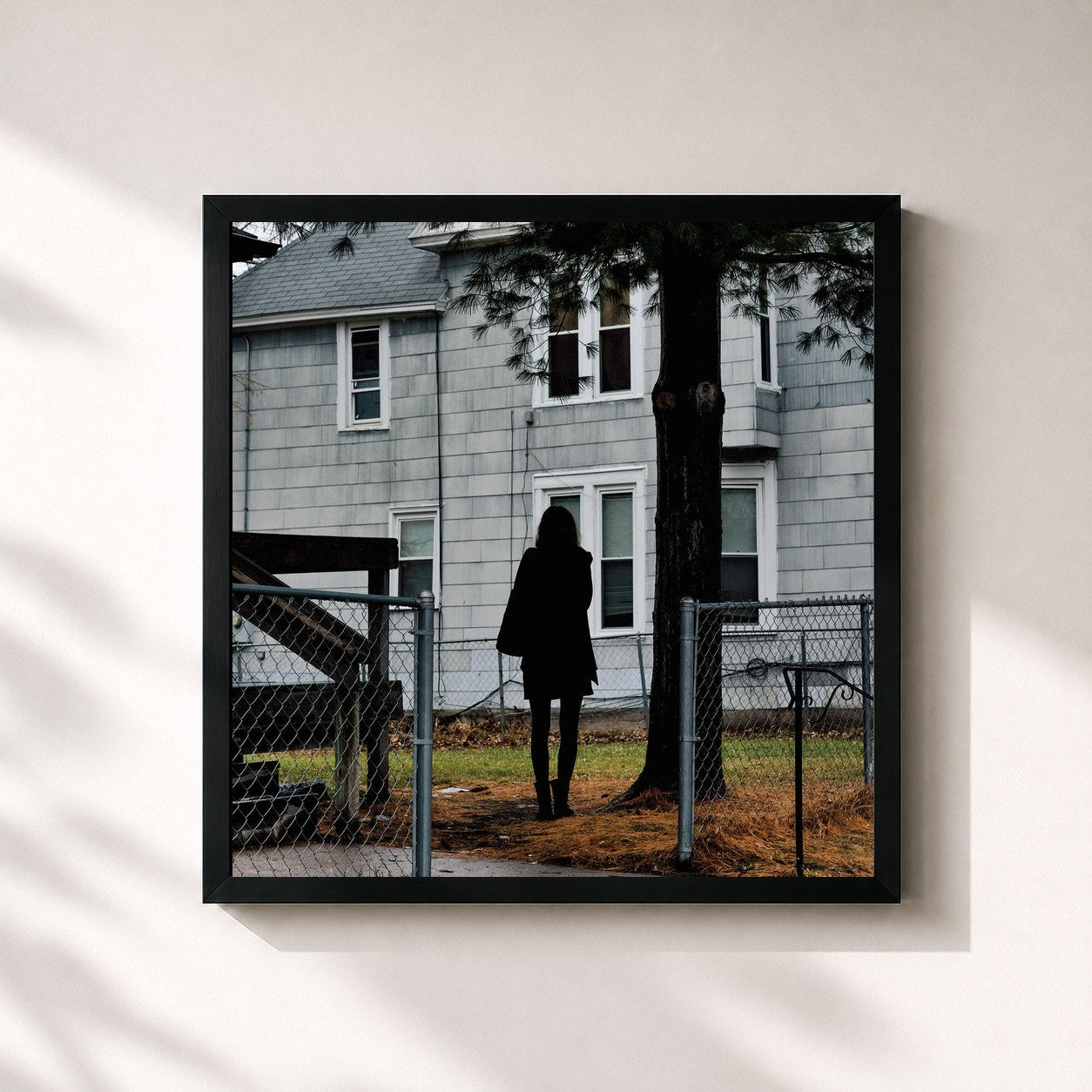 #noir Tableau carré de l'album Dark Bird Is Home de The Tallest Man on Earth, cadre noir 32x32 cm