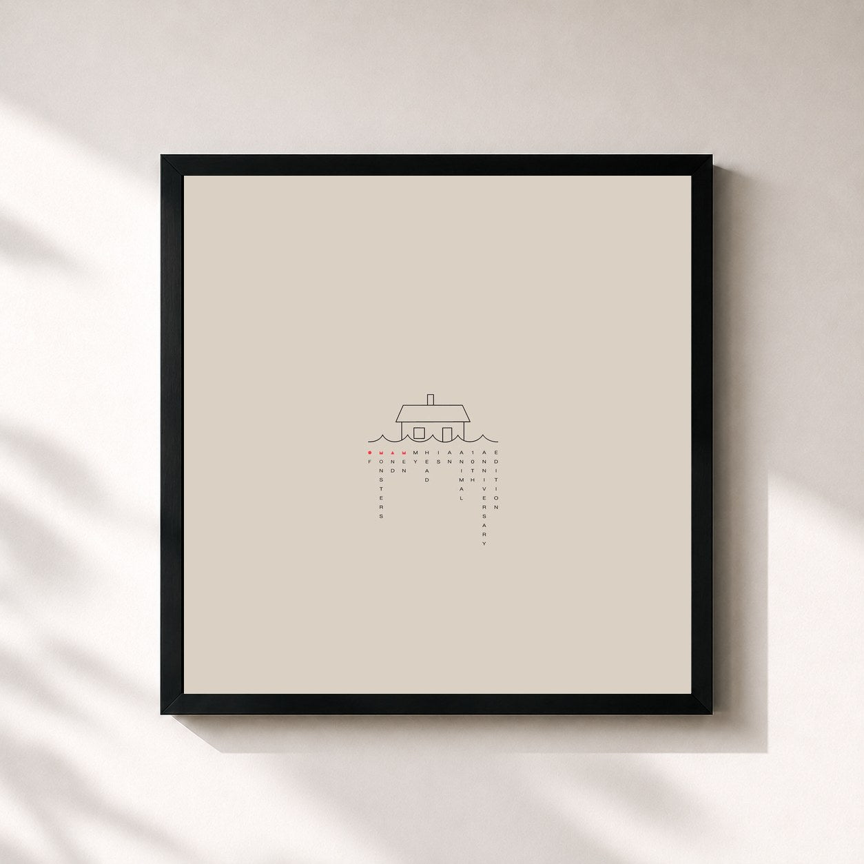 #noir Tableau carré de l'album My Head Is An Animal (10th Anniversary Edition) de Of Monsters And Men, cadre noir 32x32 cm