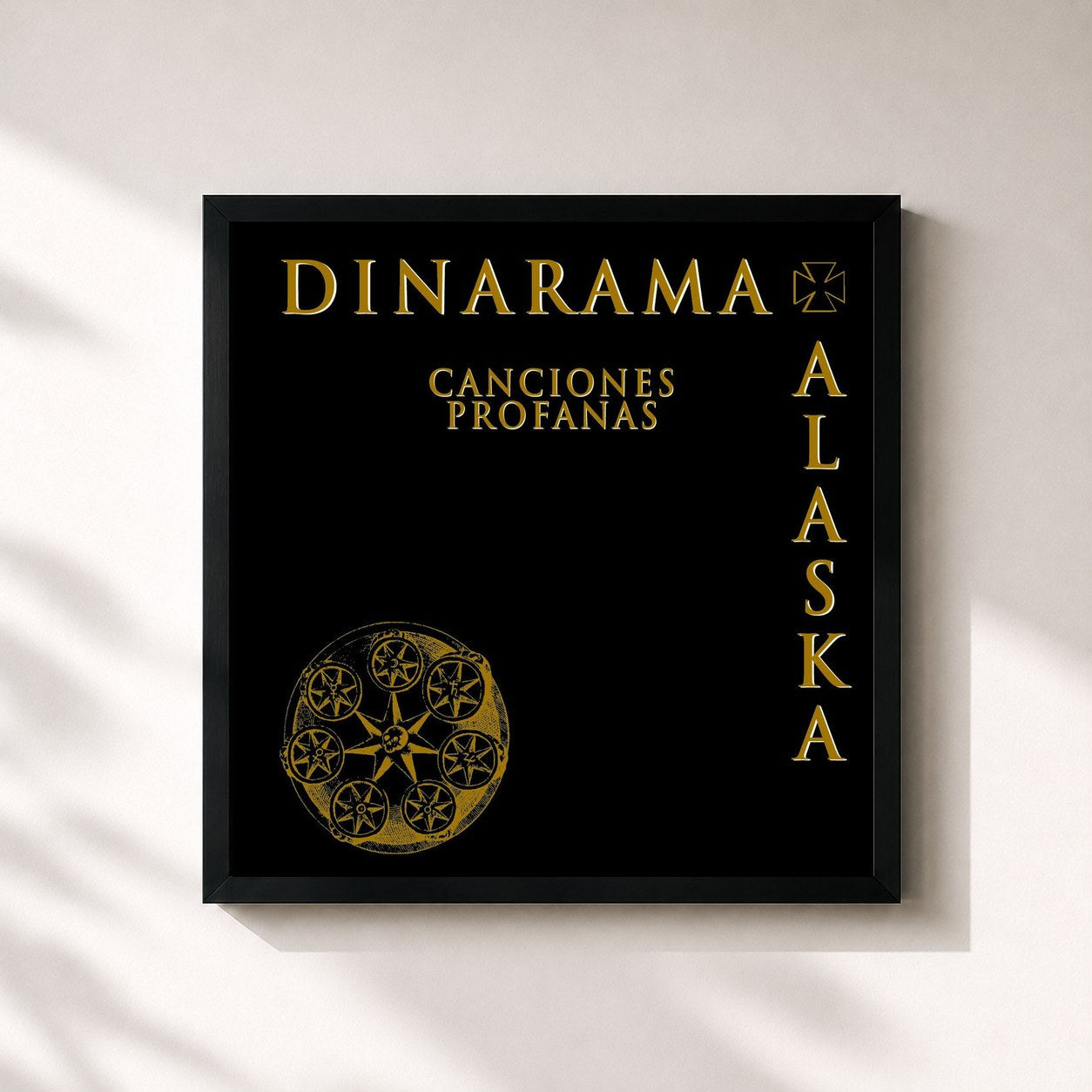 #noir Tableau carré de l'album Canciones Profanas de Alaska Y Dinarama, cadre noir 32x32 cm