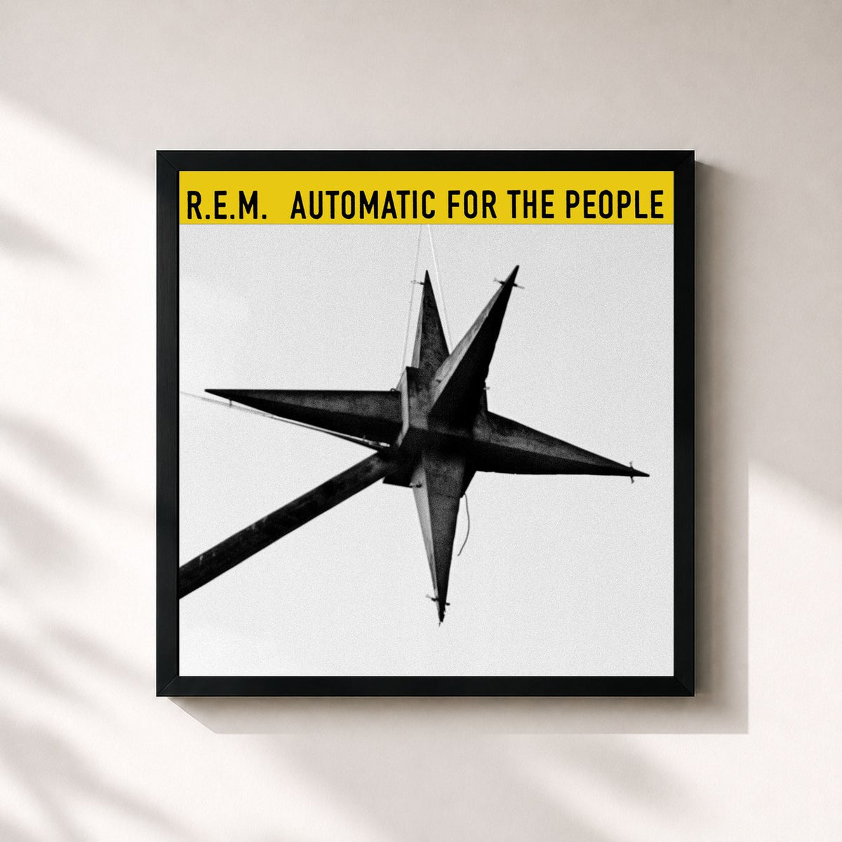 #noir Tableau carré de l'album Automatic For The People (25th Anniversary Edition) de R.E.M., cadre noir 32x32 cm