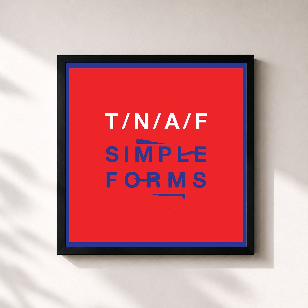 #noir Tableau carré de l'album Simple Forms de The Naked And Famous, cadre noir 32x32 cm