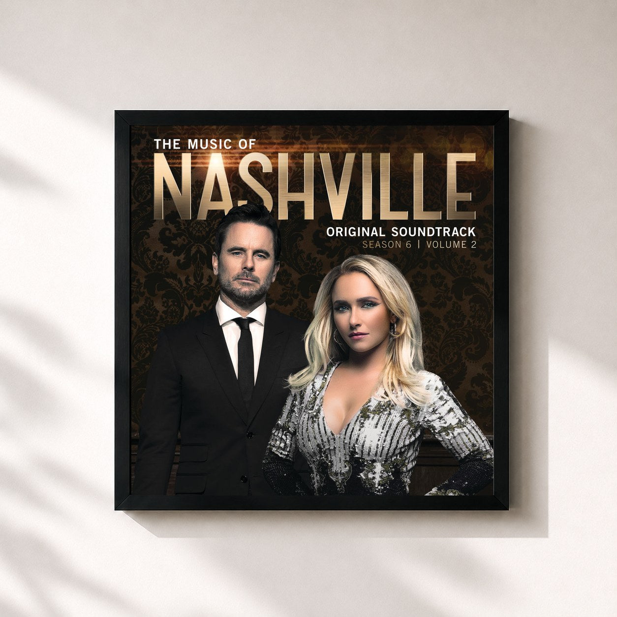 #noir Tableau carré de l'album The Music Of Nashville Original Soundtrack Season 6 Volume 2 de Nashville Cast, cadre noir 32x32 cm