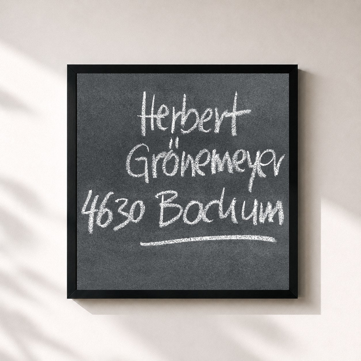 #noir Tableau carré de l'album 4630 Bochum (Remastered 2016) de Herbert Grönemeyer, cadre noir 32x32 cm