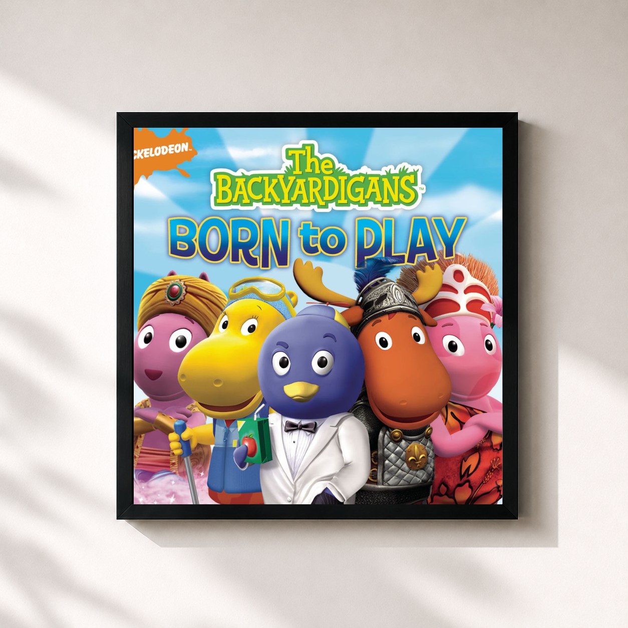 #noir Tableau carré de l'album The Backyardigans: Born To Play de The Backyardigans, cadre noir 32x32 cm