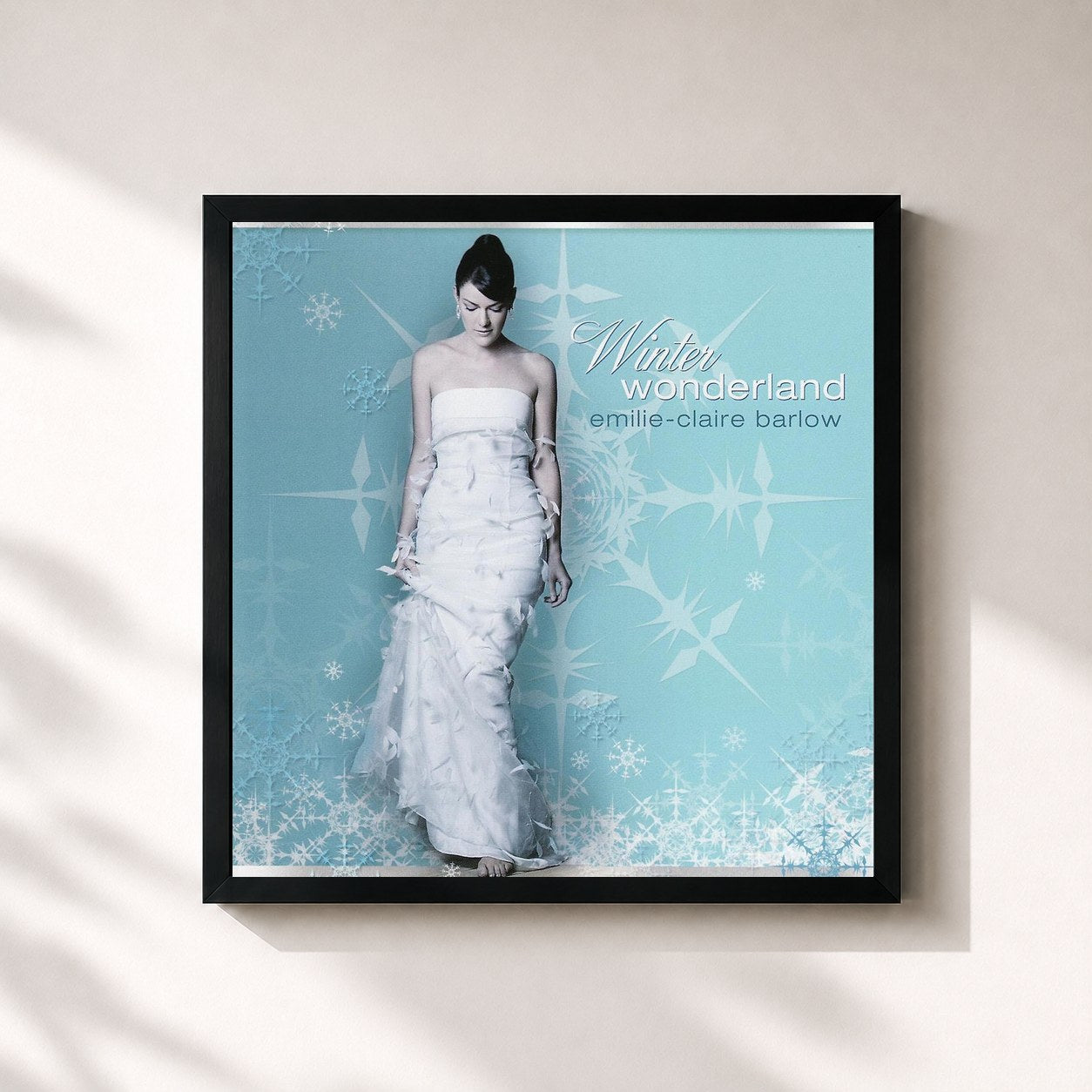 #noir Tableau carré de l'album Winter Wonderland de Emilie-Claire Barlow, cadre noir 32x32 cm