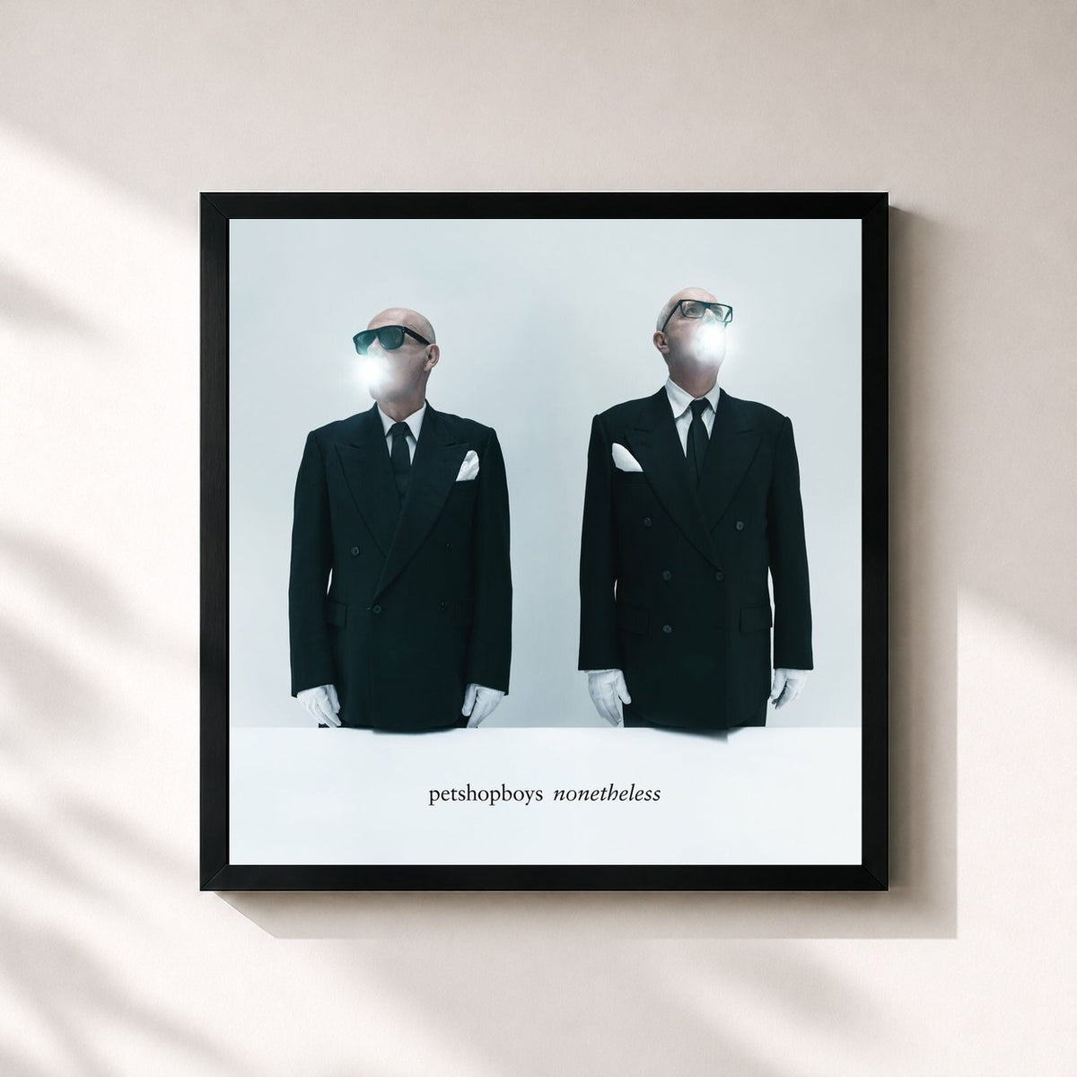 #noir Tableau carré de l'album Nonetheless de Pet Shop Boys, cadre noir 32x32 cm