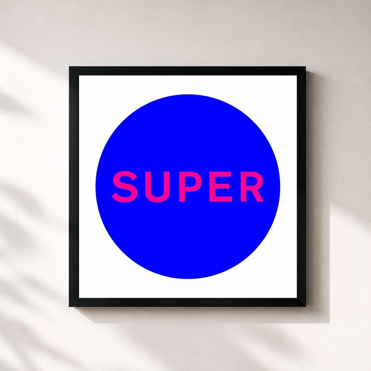 #noir Tableau carré de l'album Super de Pet Shop Boys, cadre noir 32x32 cm