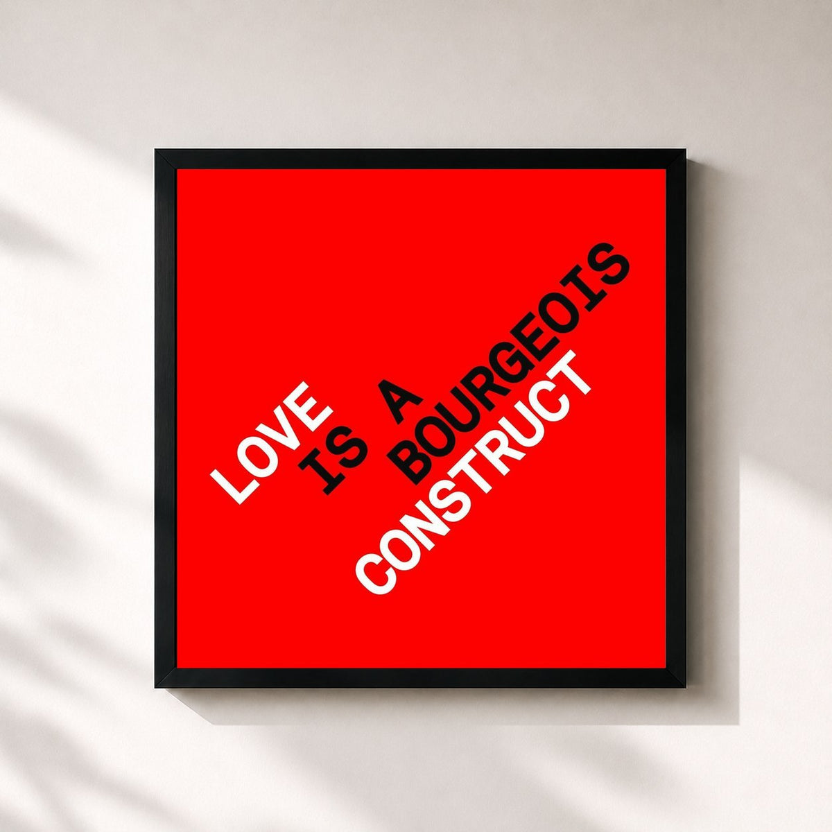 #noir Tableau carré de l'album Love is a Bourgeois Construct (Remixes) de Pet Shop Boys, cadre noir 32x32 cm