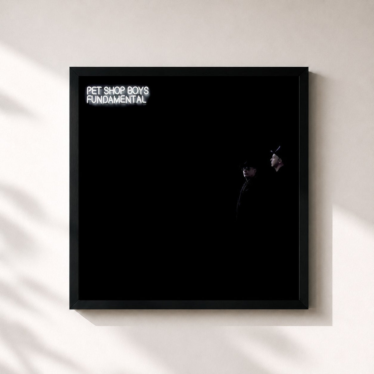 #noir Tableau carré de l'album Fundamental (2017 Remaster) de Pet Shop Boys, cadre noir 32x32 cm