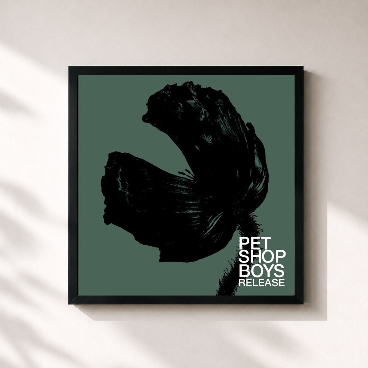 #noir Tableau carré de l'album Release (2017 Remaster) de Pet Shop Boys, cadre noir 32x32 cm