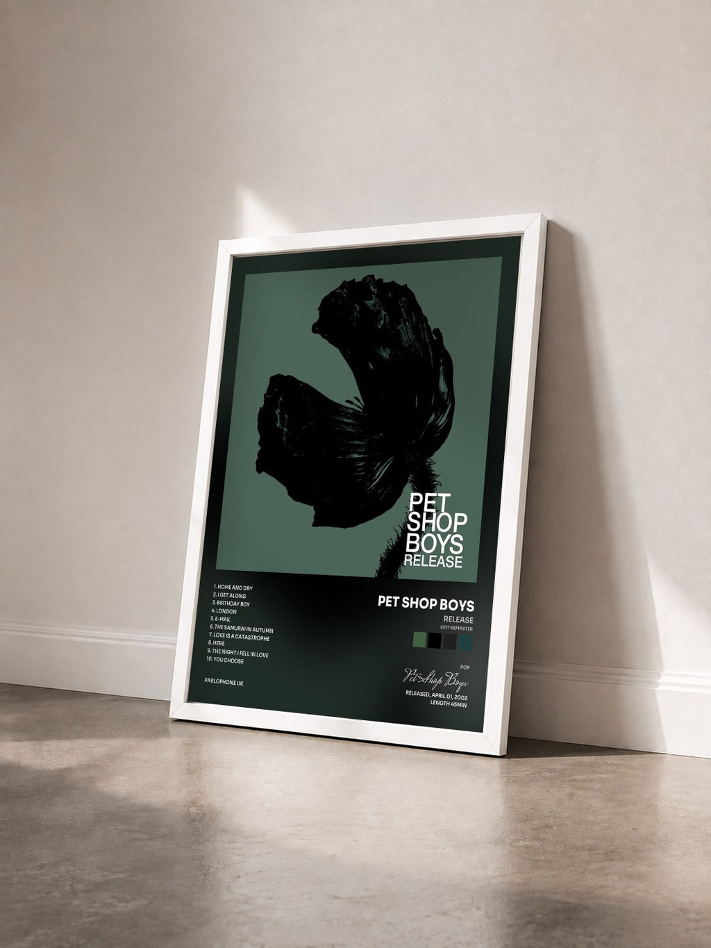 #blanc Release (2017 Remaster) von Pet Shop Boys als gerahmter Kunstdruck von schräg gesehen, weißer Rahmen
