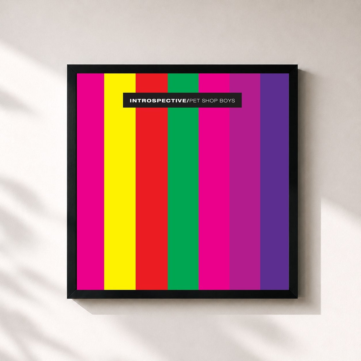 #noir Tableau carré de l'album Introspective (2018 Remaster) de Pet Shop Boys, cadre noir 32x32 cm