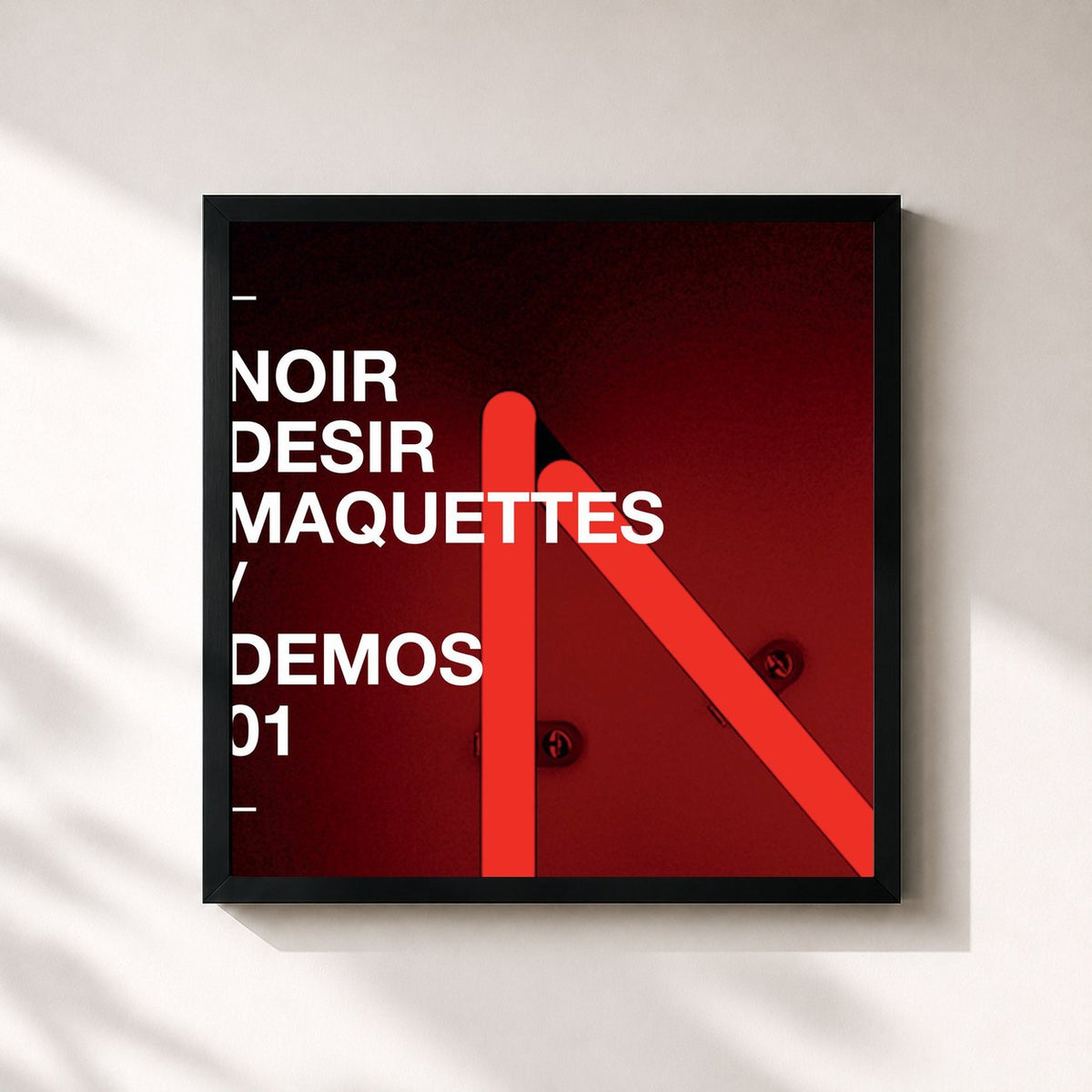 #noir Tableau carré de l'album Demos - Vol 1 de Noir Désir, cadre noir 32x32 cm