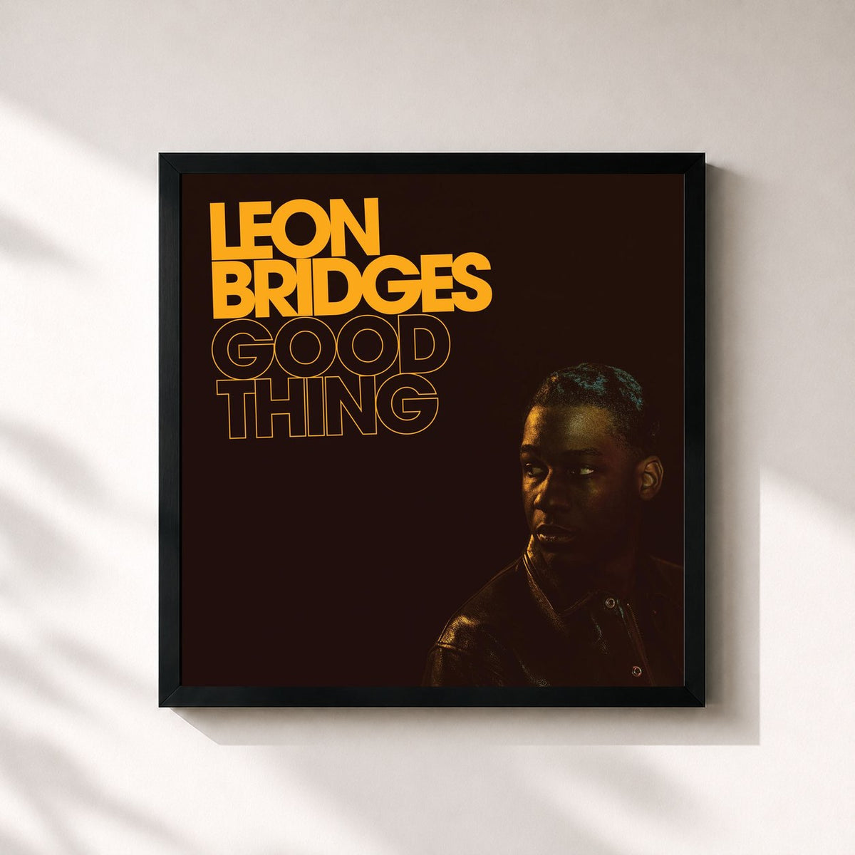 #noir Good Thing by Leon Bridges as a square framed art print, black 32x32 cm frame