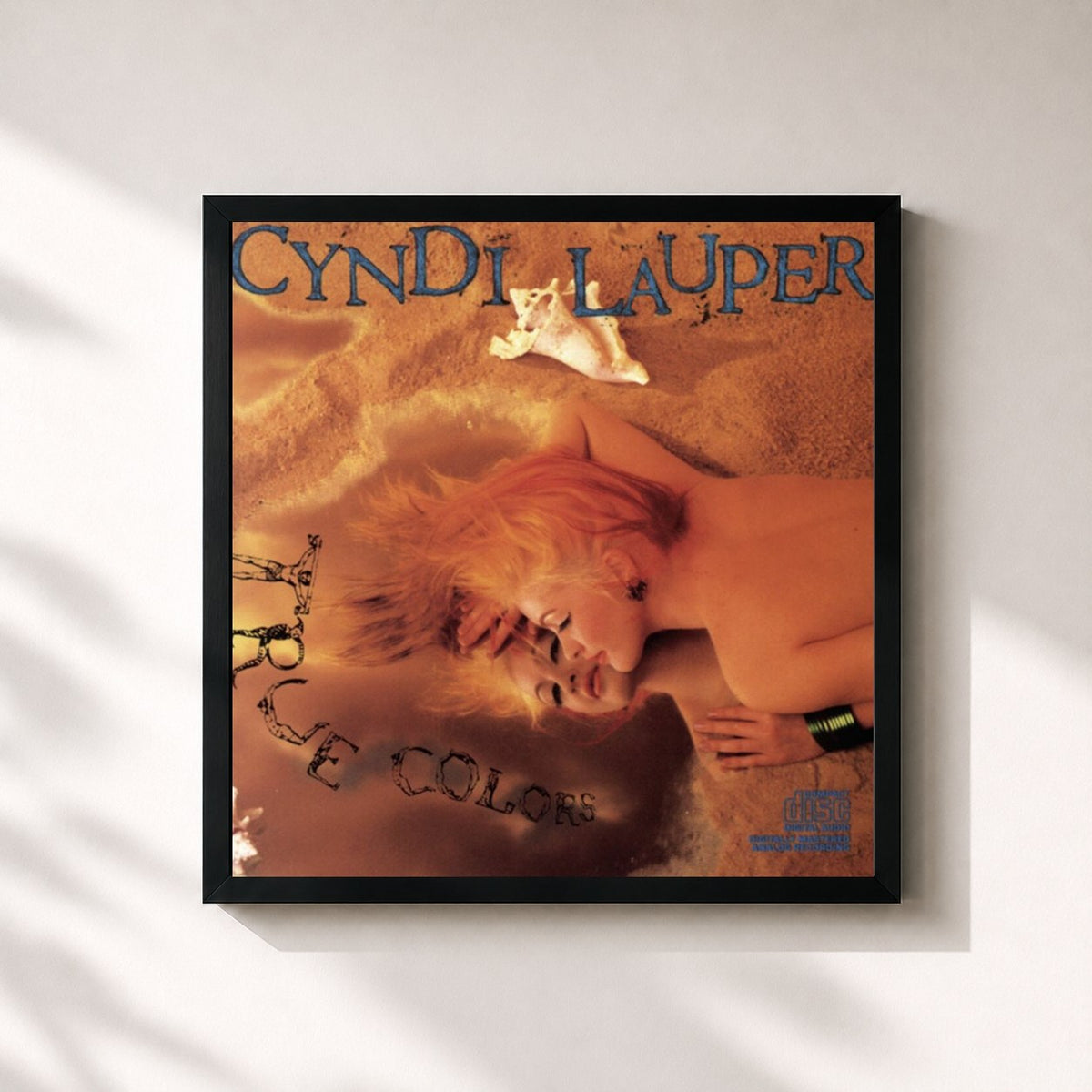 #noir True Colors di Cyndi Lauper in stampa quadrata incorniciata, cornice nera 32x32 cm