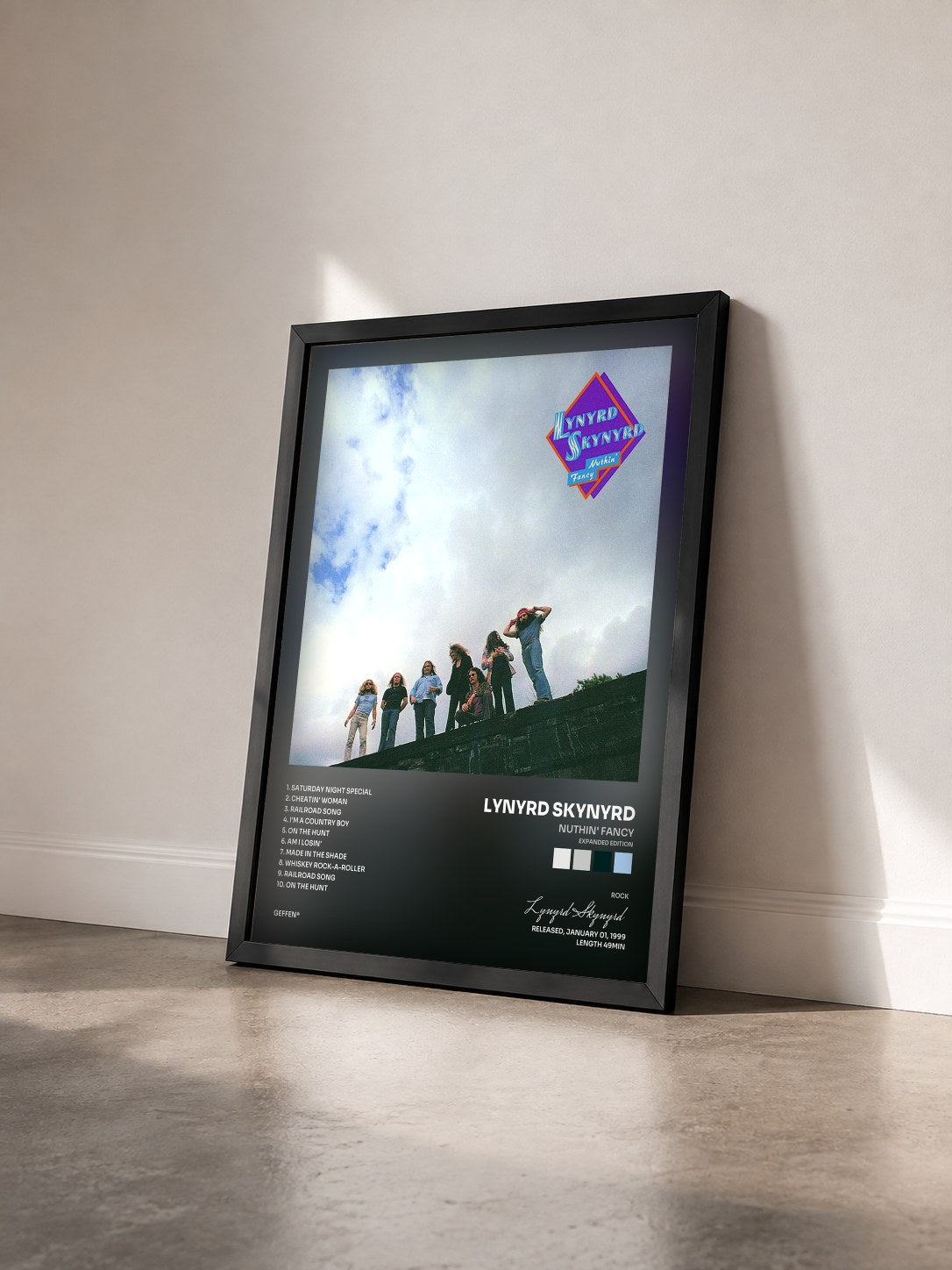 #noir Nuthin' Fancy (Expanded Edition) de Lynyrd Skynyrd en lámina enmarcada vista de tres cuartos, marco negro