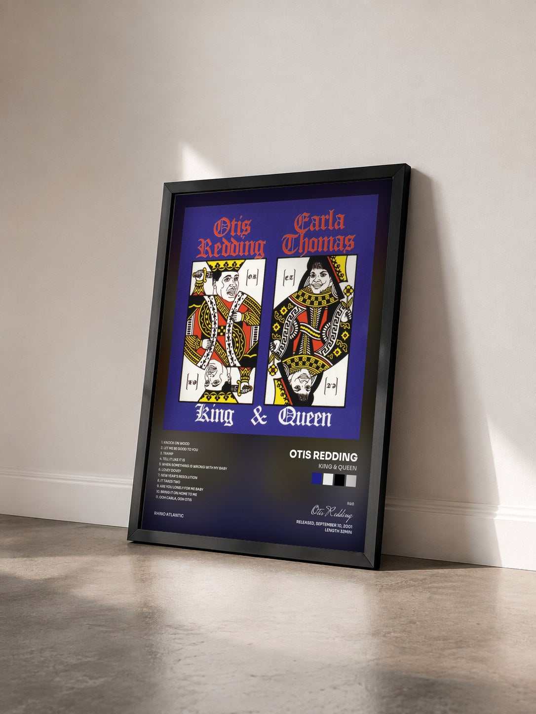 #noir Tableau de l'album King & Queen de Otis Redding vu de trois quarts, cadre noir