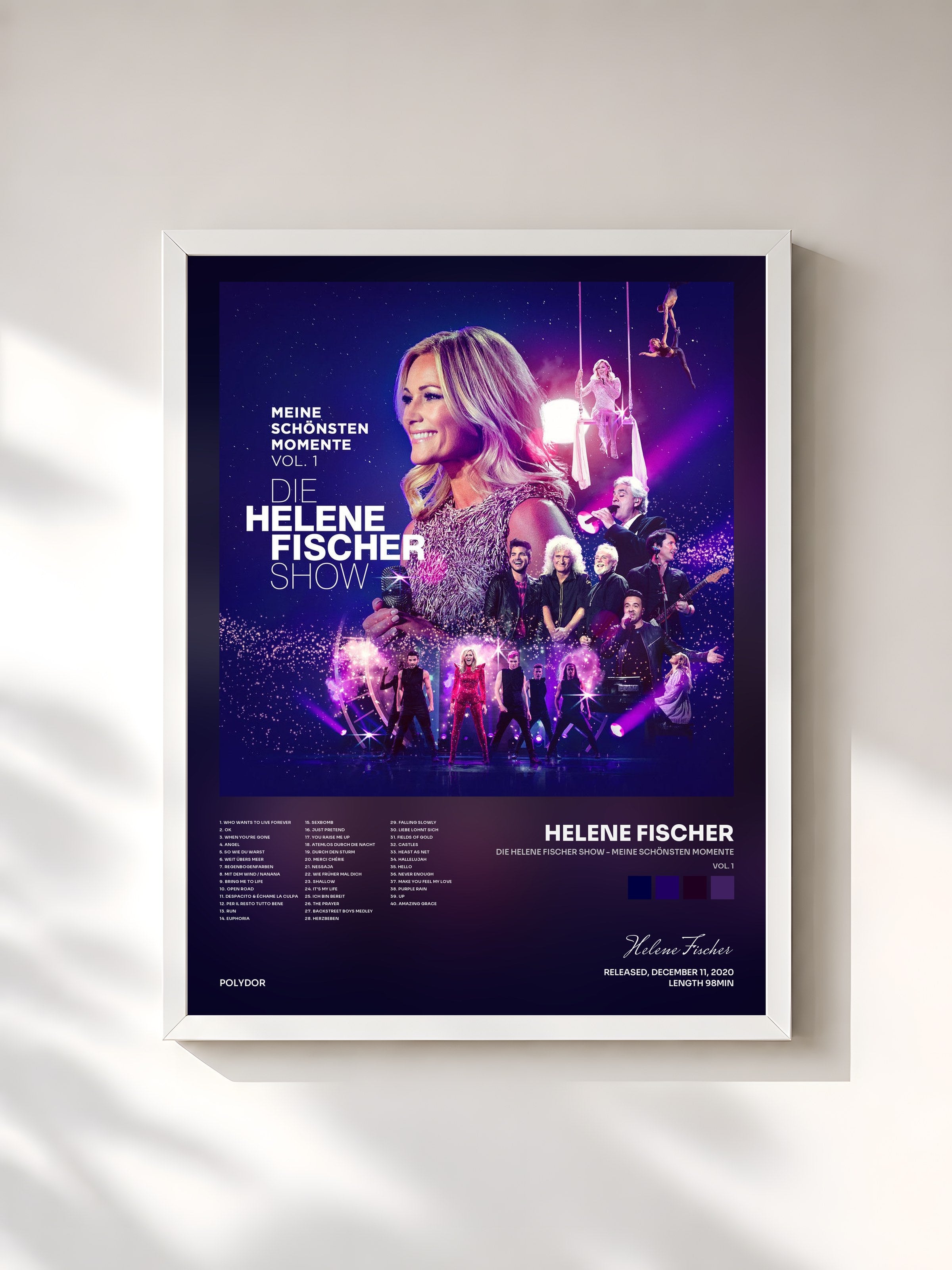 #blanc Tableau de l'album Die Helene Fischer Show - Meine schönsten Momente (Vol. 1) de Helene Fischer, cadre blanc, imprimé et encadré en France