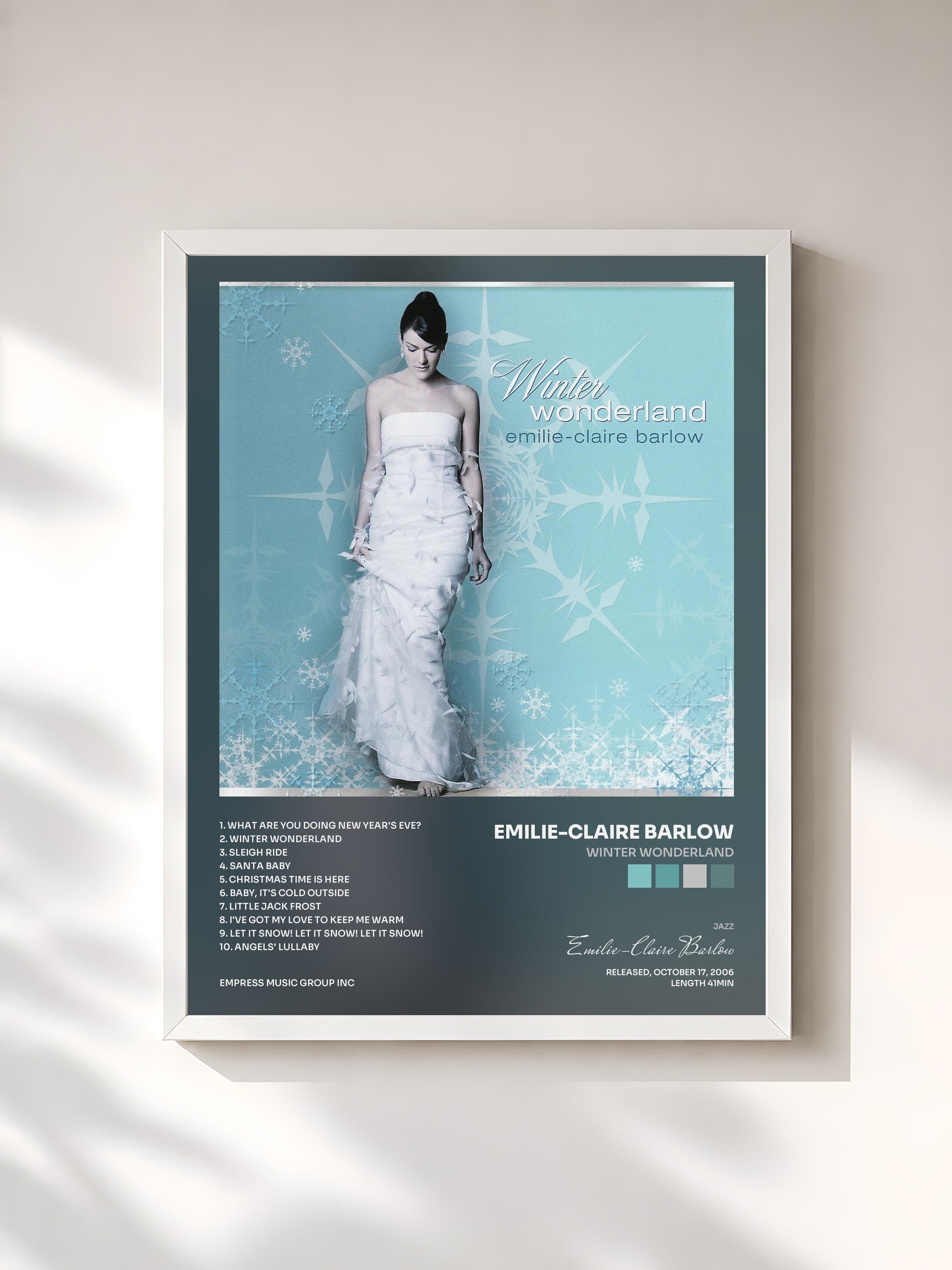 #blanc Tableau de l'album Winter Wonderland de Emilie-Claire Barlow, cadre blanc, imprimé et encadré en France
