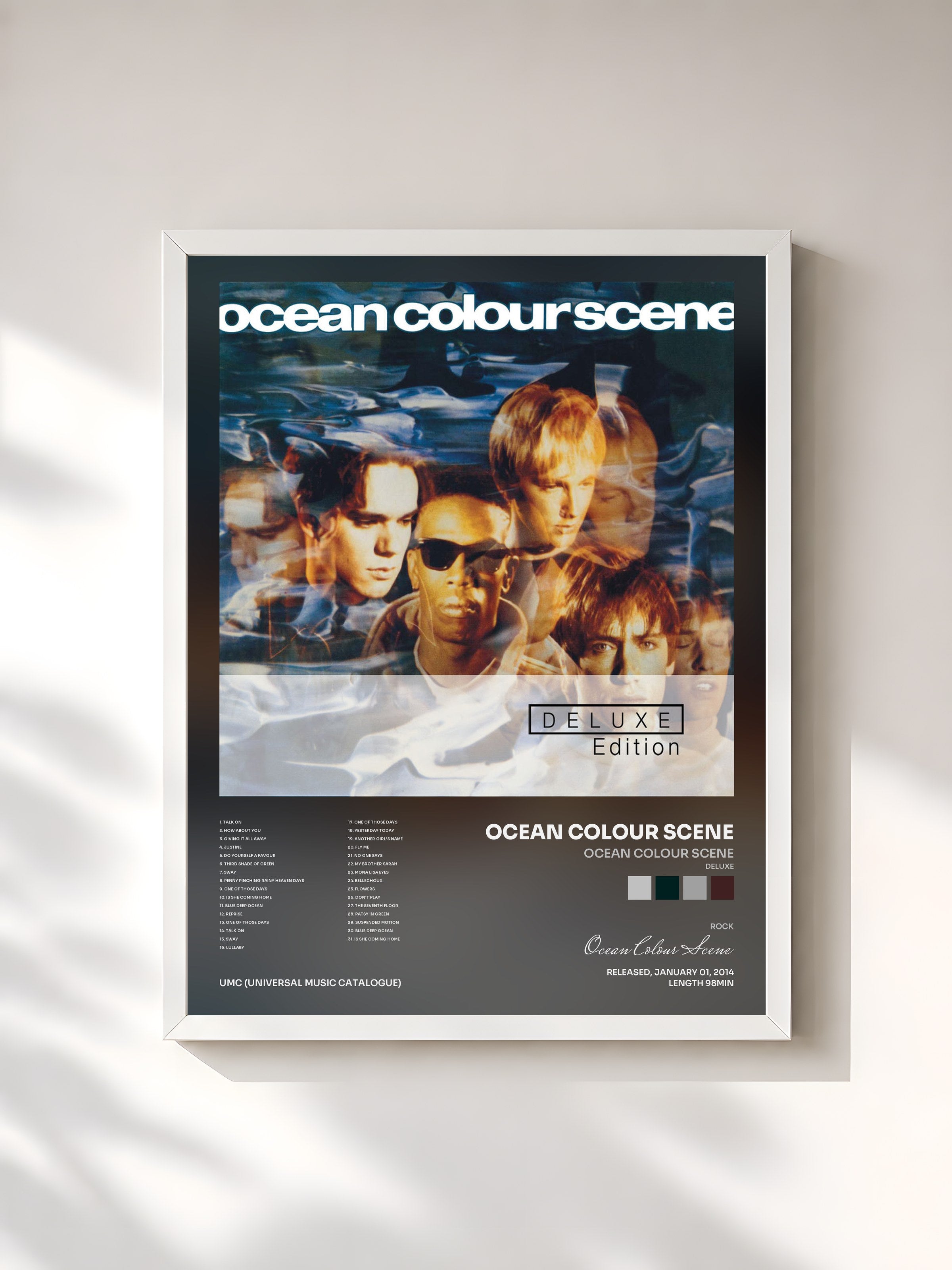 #blanc Tableau de l'album Ocean Colour Scene (Deluxe) de Ocean Colour Scene, cadre blanc, imprimé et encadré en France