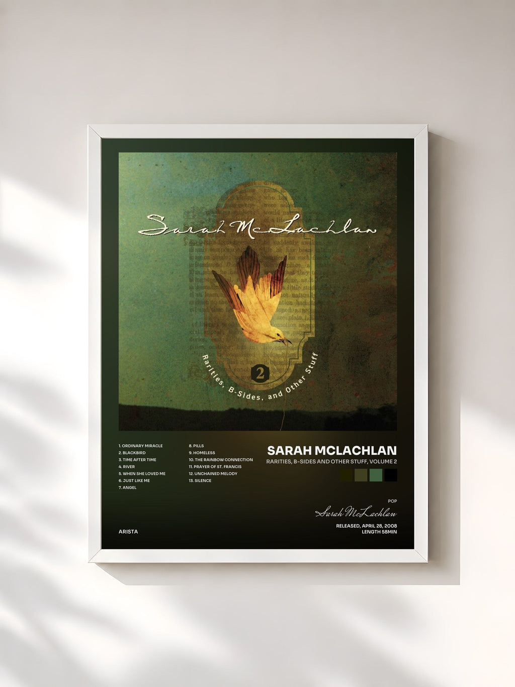 #blanc Rarities, B-Sides and Other Stuff, Volume 2 von Sarah McLachlan als gerahmter Kunstdruck, weißer Rahmen, gedruckt und gerahmt in Frankreich