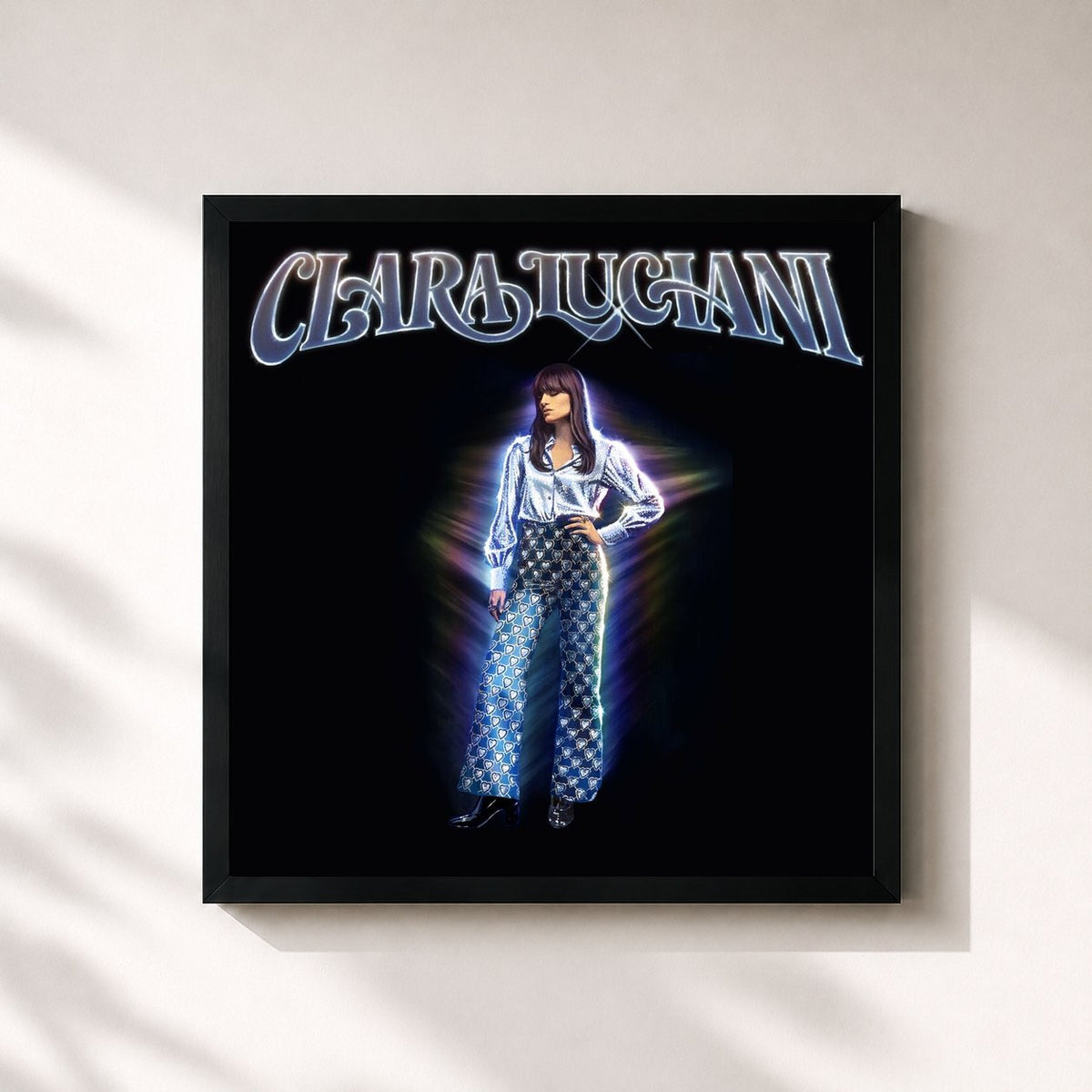 #noir Tableau carré de l'album Coeur Encore de Clara Luciani, cadre noir 32x32 cm